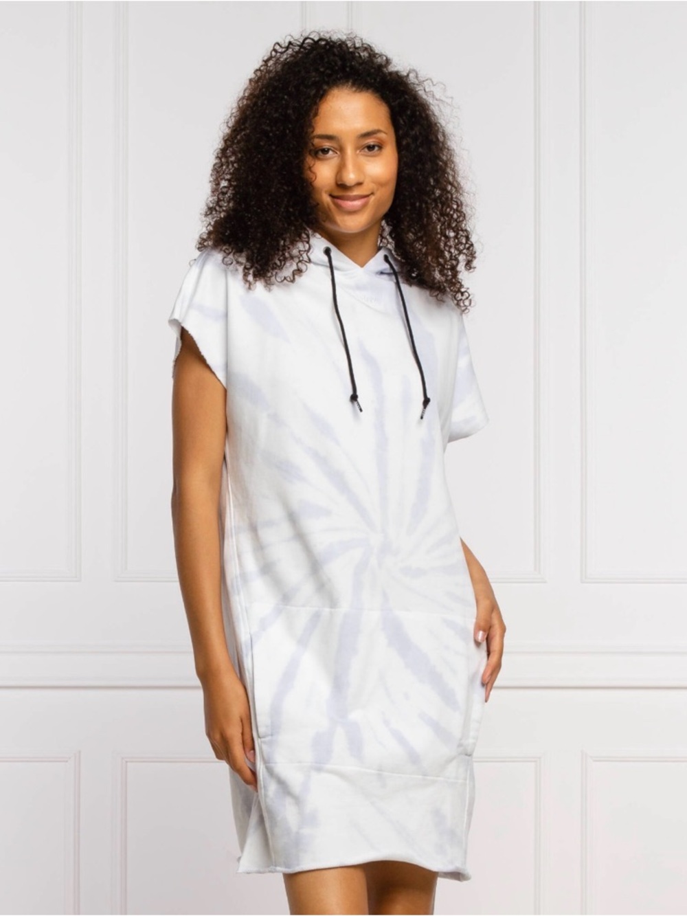 DKNY Sport Hoodie Dress with Subtle Tie Dye Pattern - Size XS - NWT
